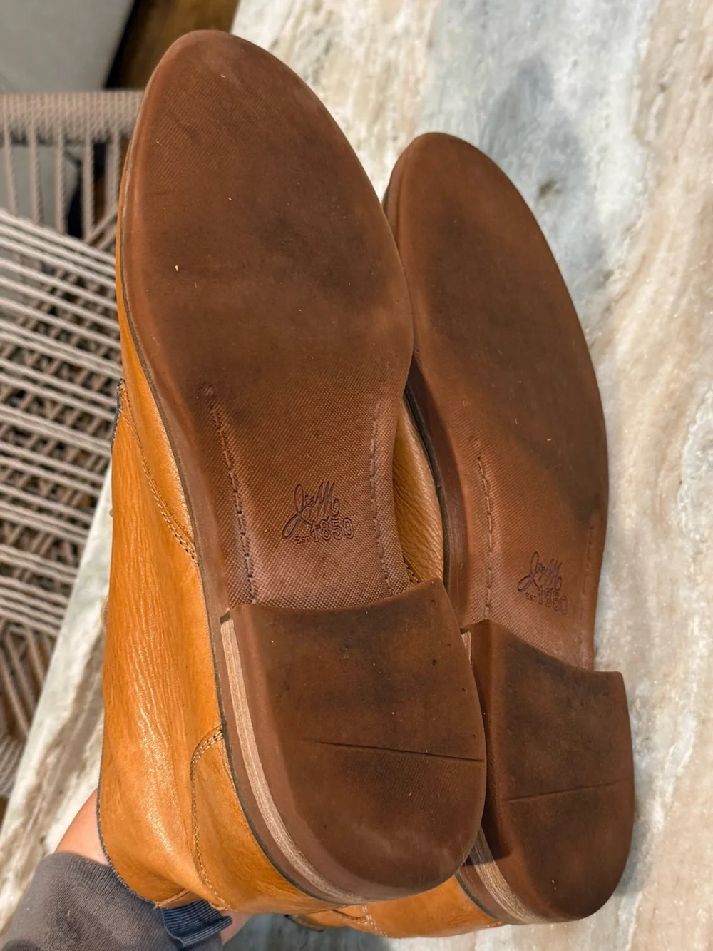 Mens JOHNSTON & MURPHY Brown leather lace up chukka boots- Size 10.5